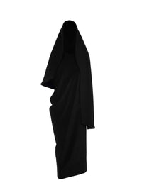 Draped hooded bathrobe - Black intense