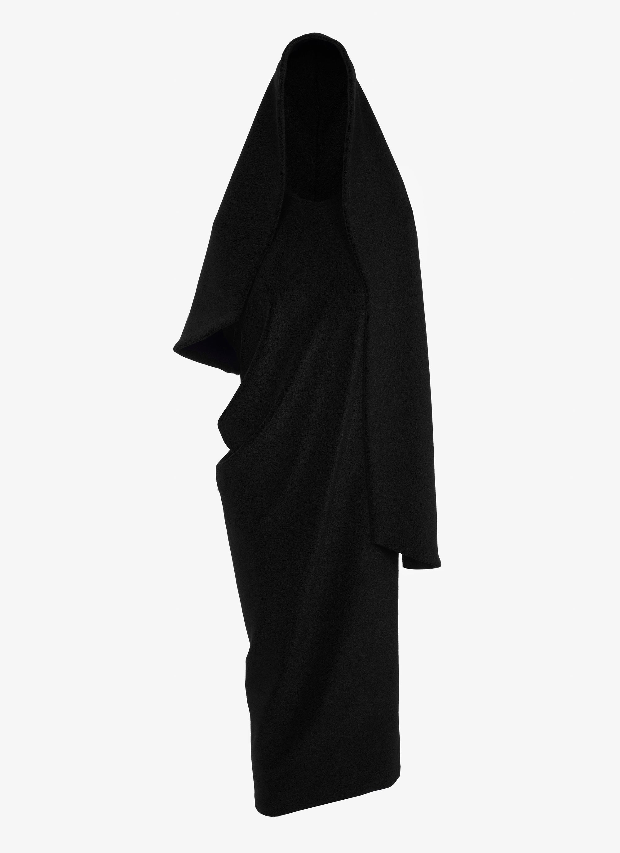 Draped hooded bathrobe - Black intense