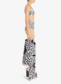 Maillot de bain taille haute à imprimé léopard - Blanc & Noir