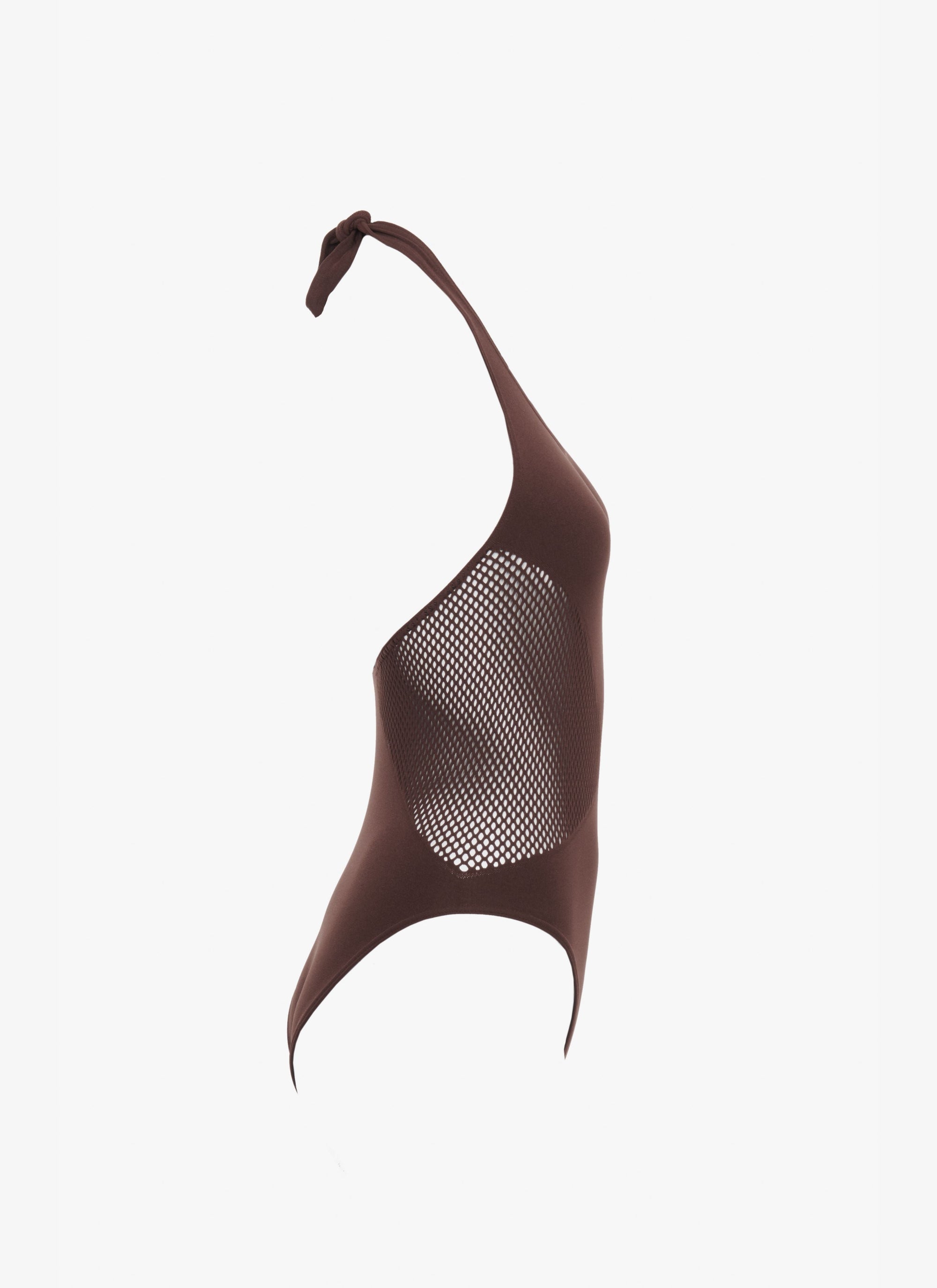 Seamless Halter Swimsuit - Dark brown