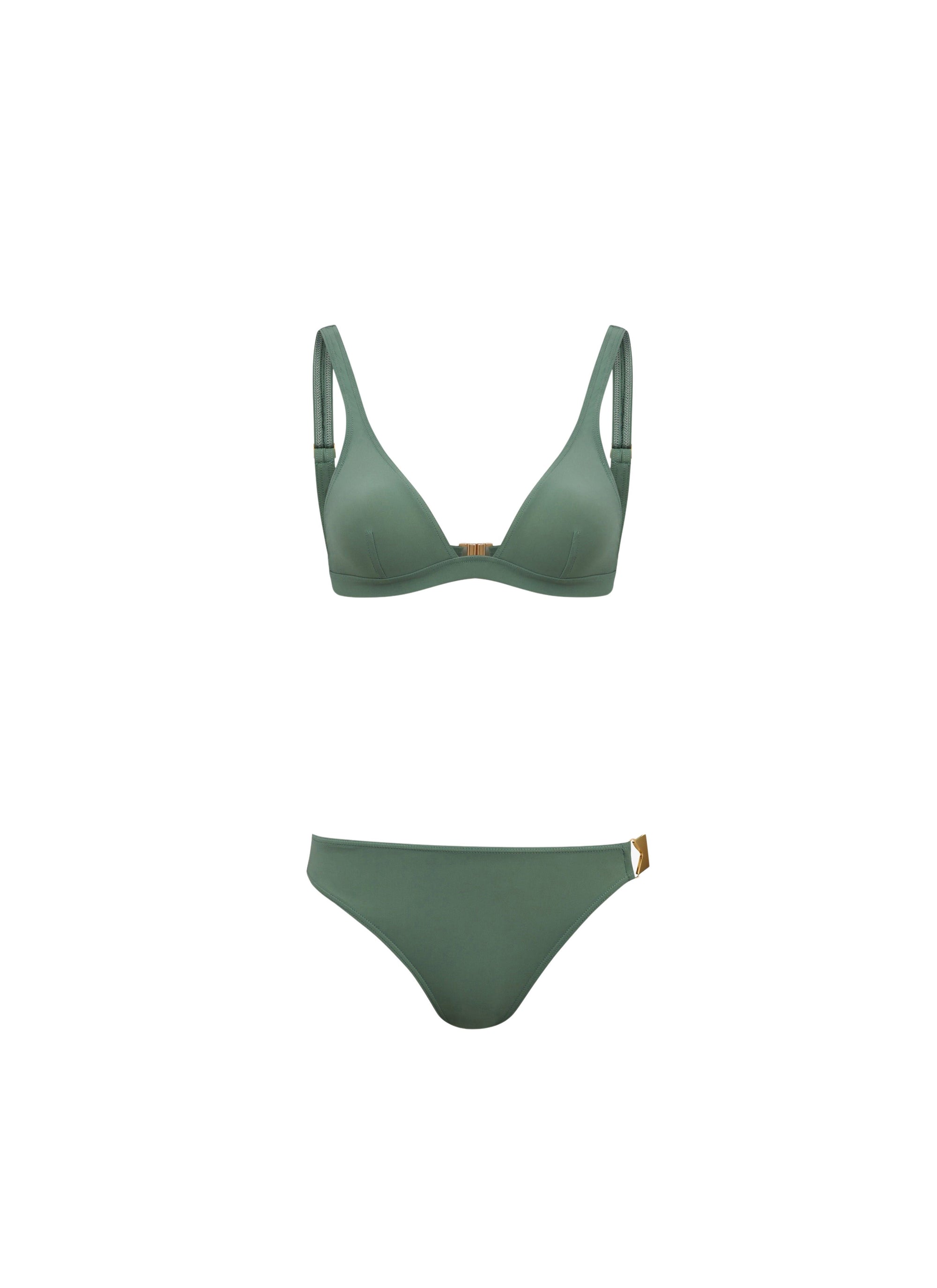 Sculpting triangle swimming costume - Sage