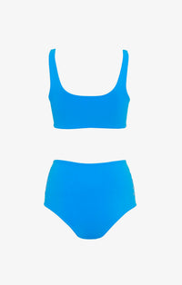 Maillot de bain corset à taille haute - Azur