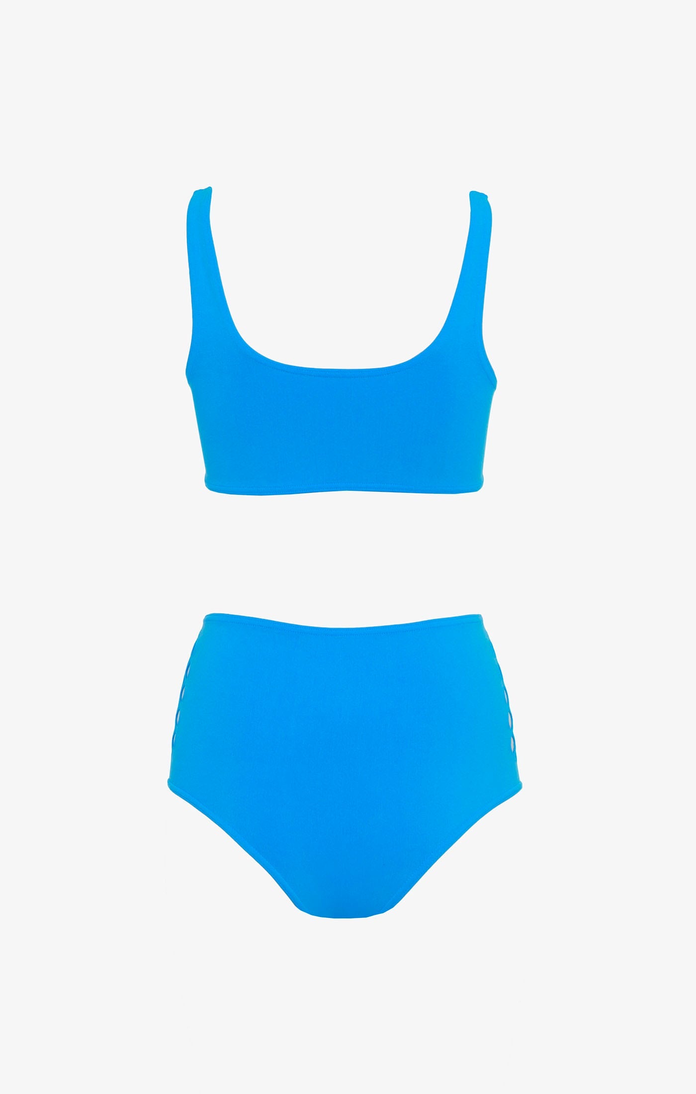 Maillot de bain corset à taille haute - Azur