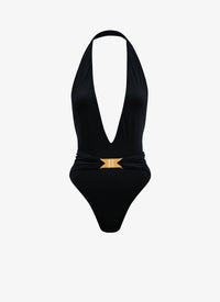 Maillot de bain dos nu sculptant - Noir Alaïa