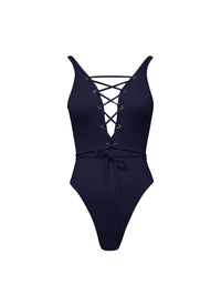 Maillot de bain lacé sculptant - Noir Alaïa