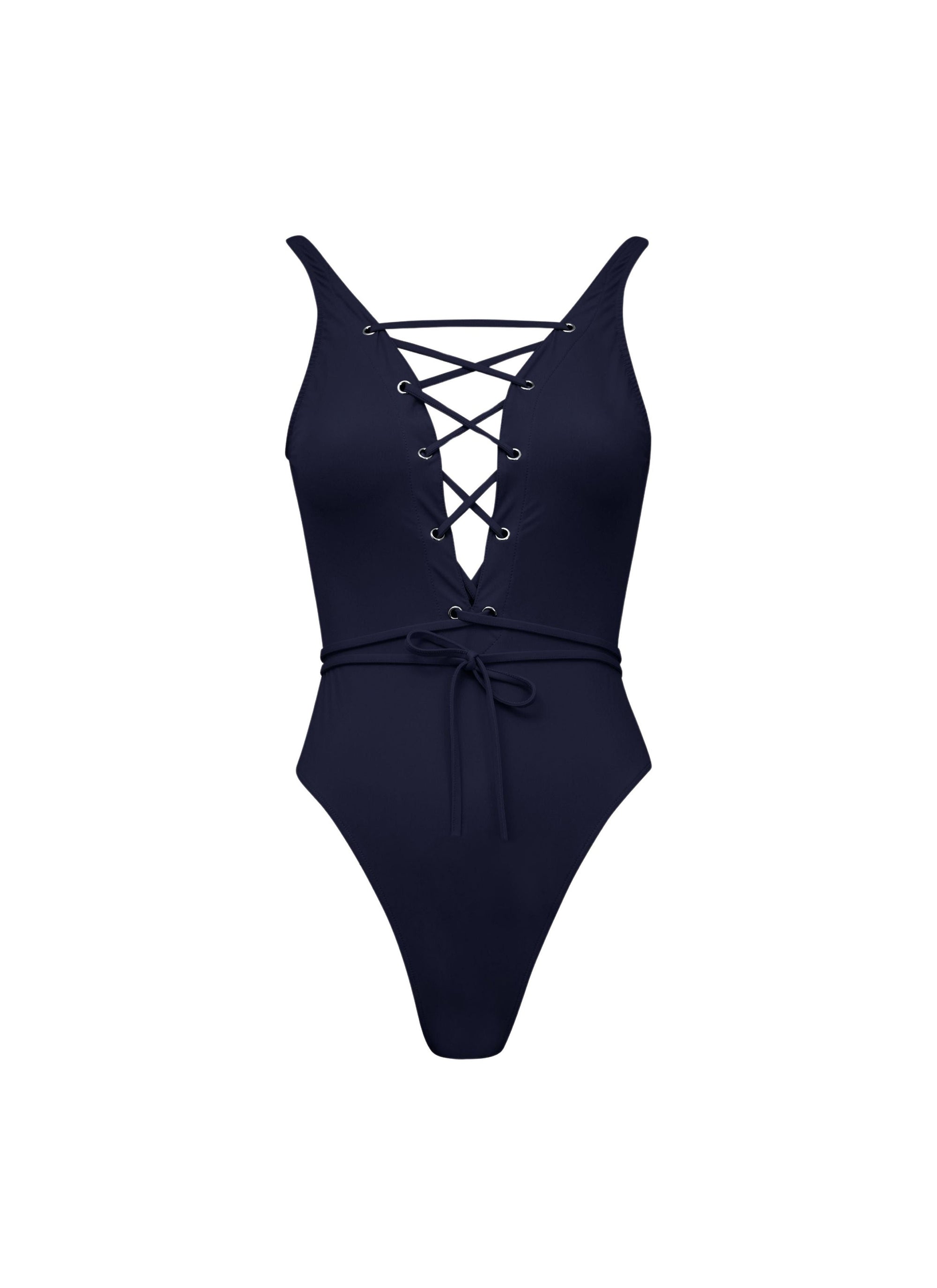 Maillot de bain lacé sculptant - Noir Alaïa