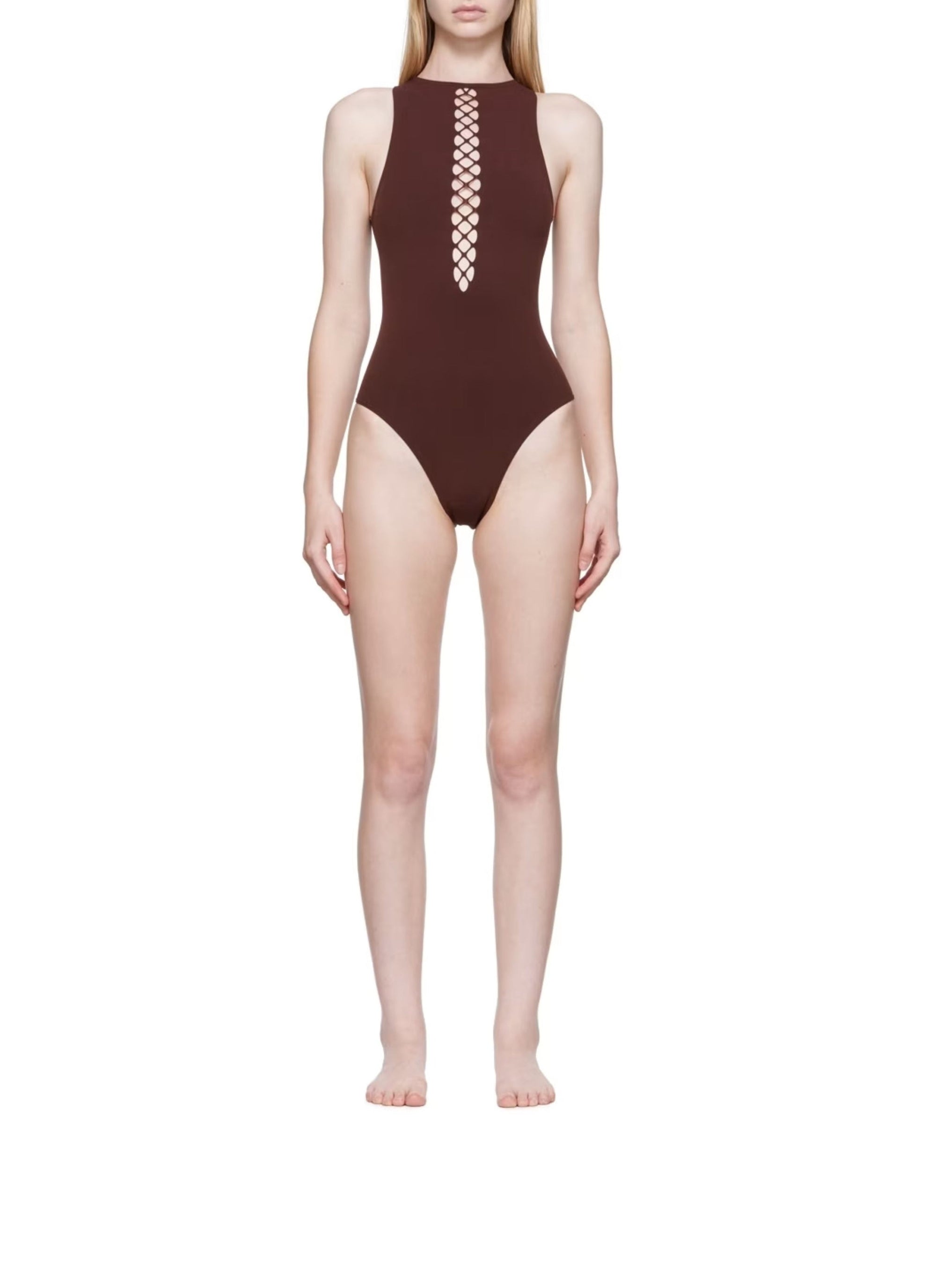 Maillot de bain corset une pièce - Azur