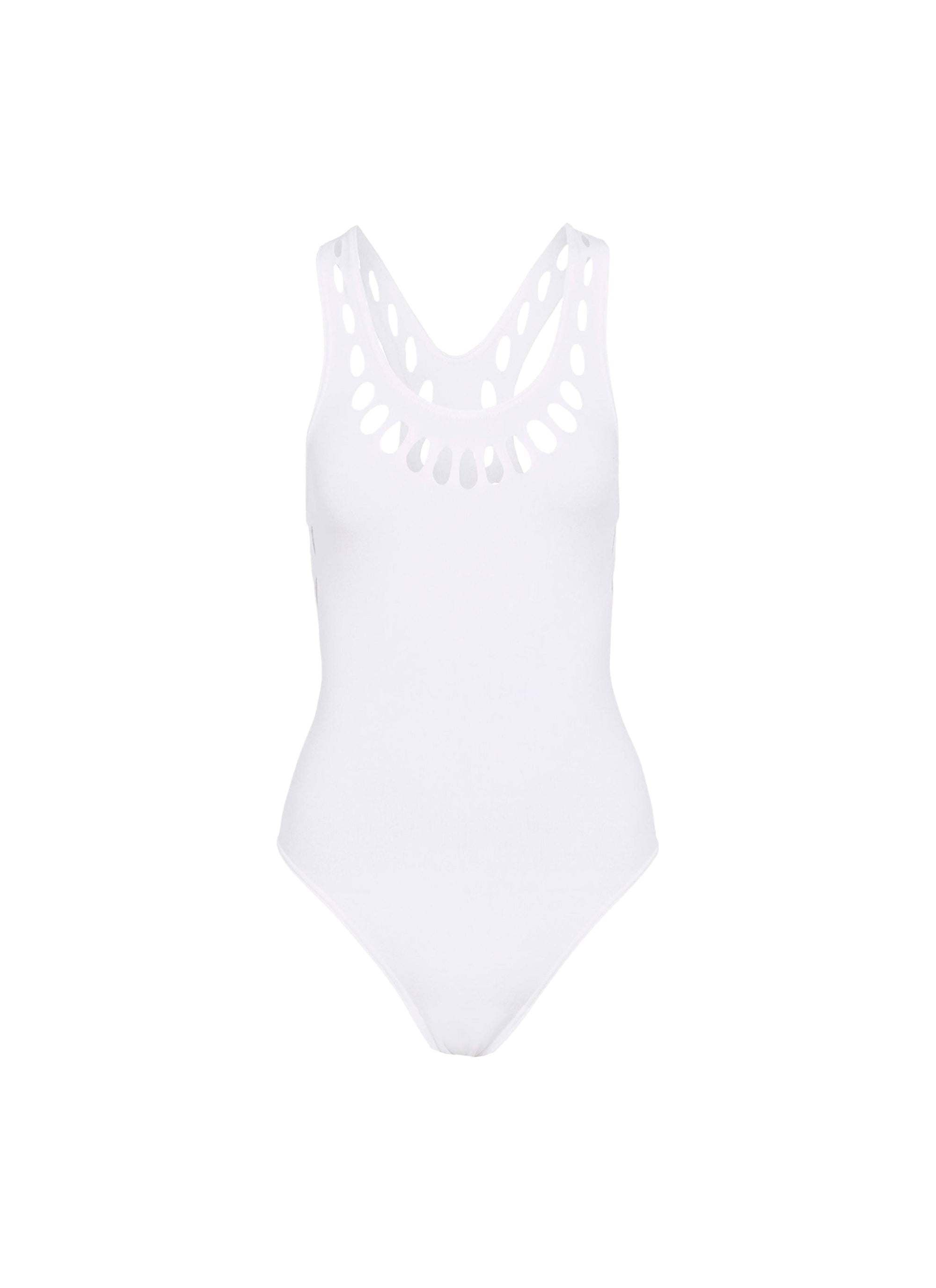 Maillot de bain une pièce laser - Blanc Optique