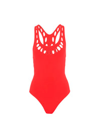 Maillot de bain une pièce laser - Ecarlate