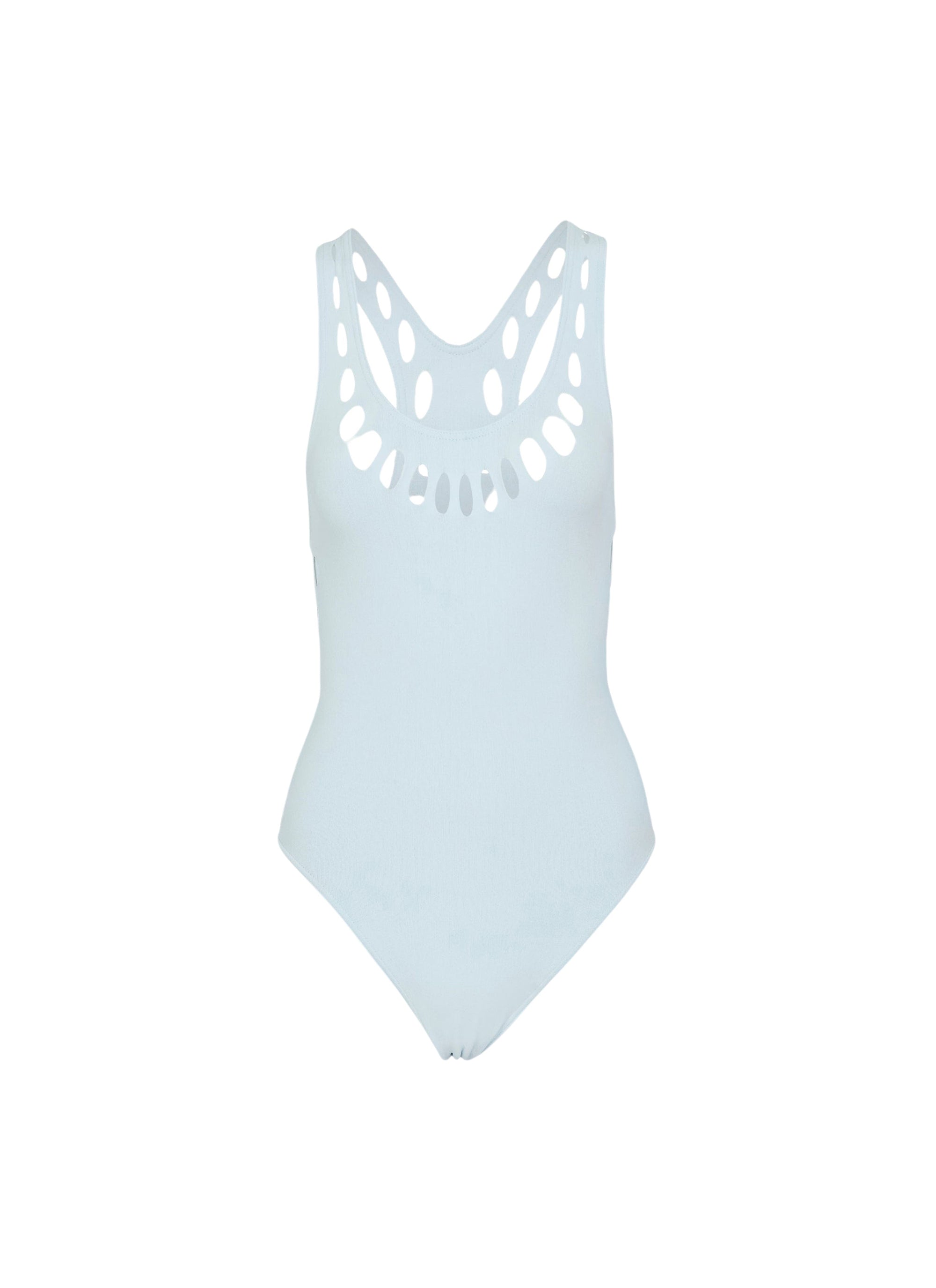 Laser one-piece swimming costume - Light Blue