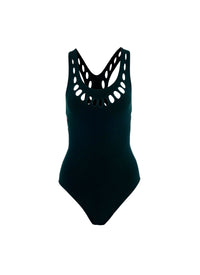 Maillot de bain une pièce laser - Vert foncé