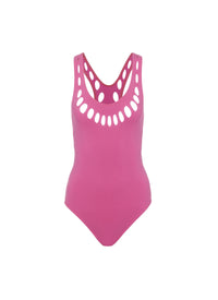 Maillot de bain une pièce laser - Rose Fluo
