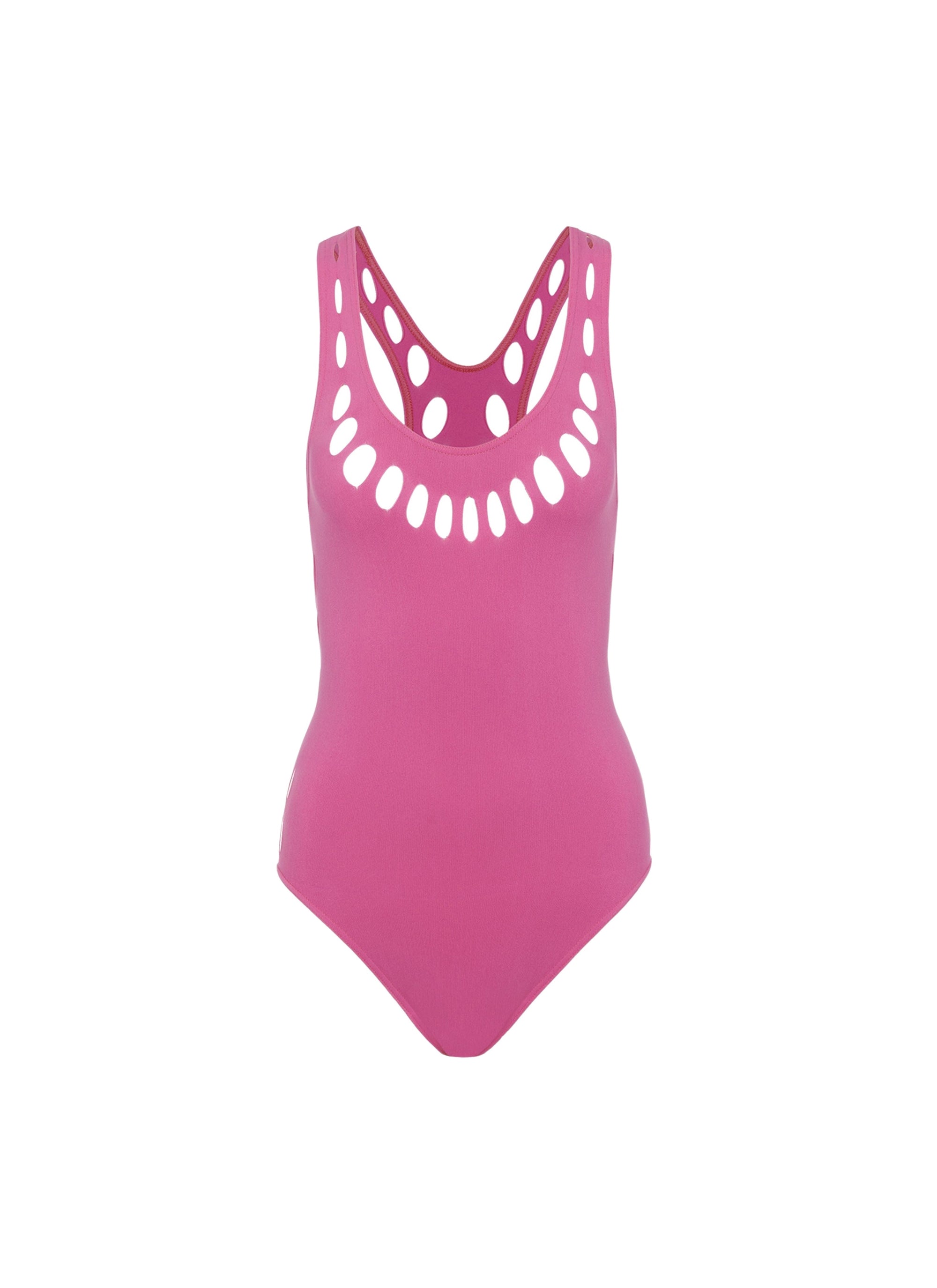 Maillot de bain une pièce laser - Rose Fluo