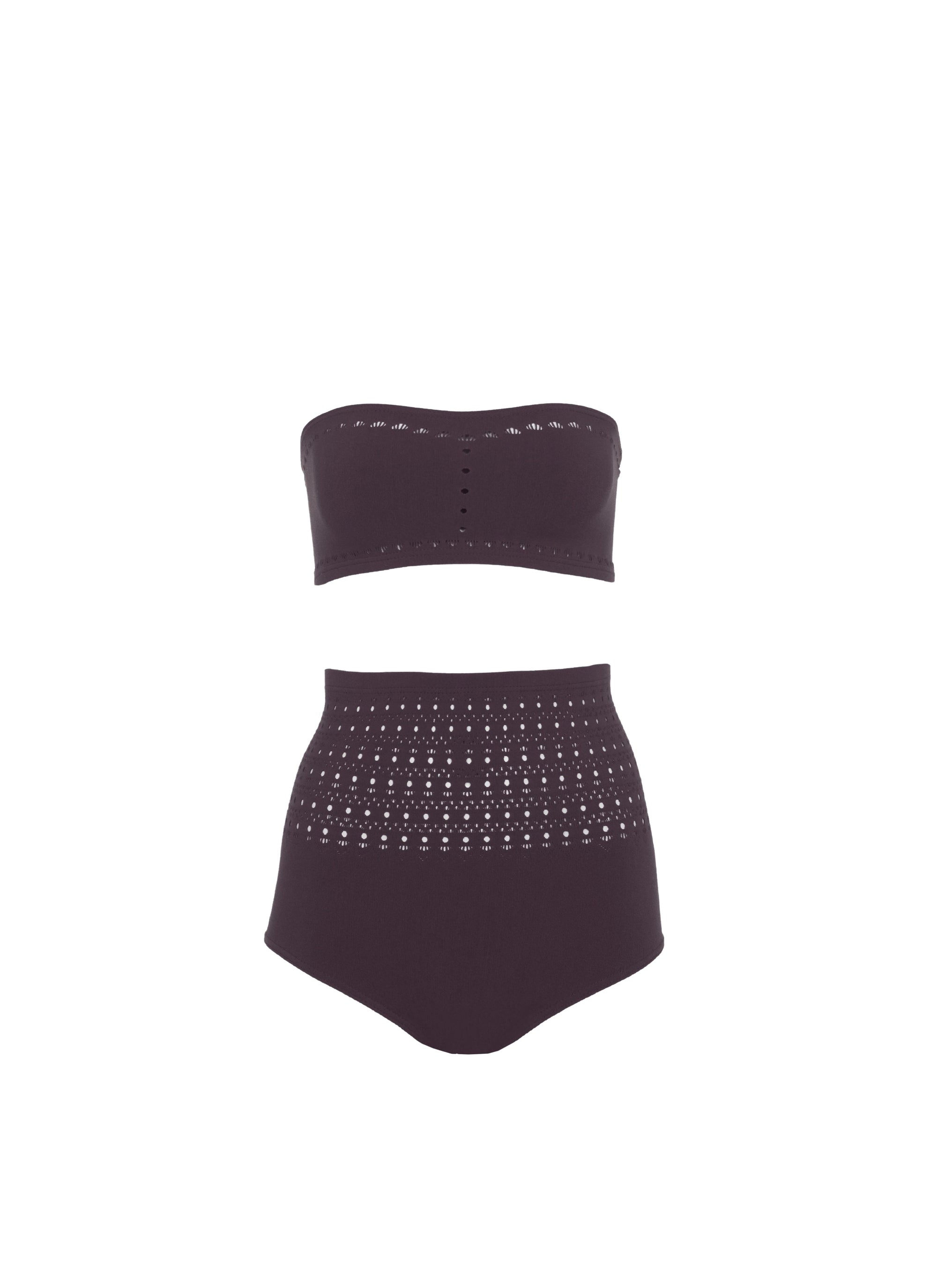 Maillot de bain bikini sans coutures - Aubergine
