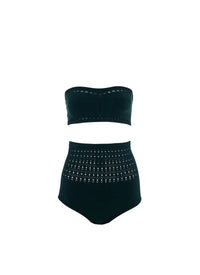 Maillot de bain bikini sans coutures - Vert foncé