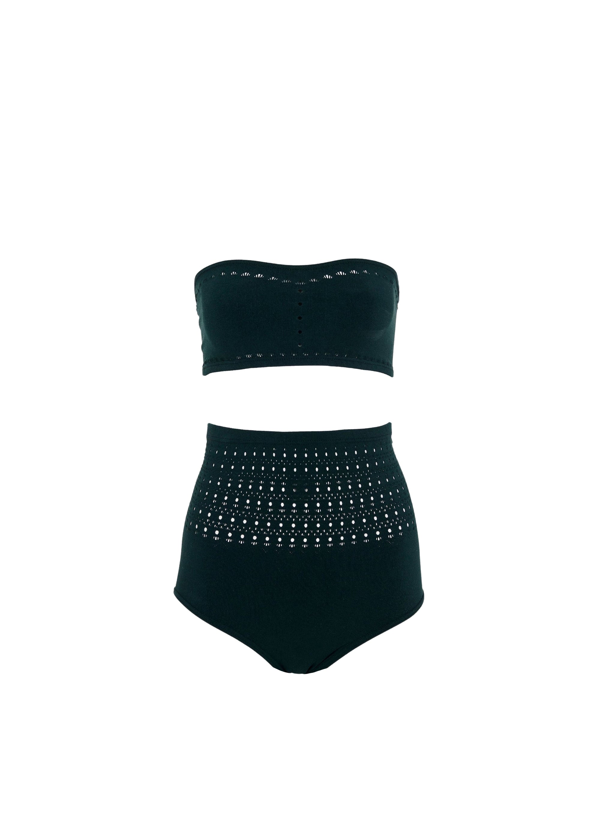 Maillot de bain bikini sans coutures - Vert foncé