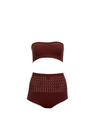 Seamless bikini swimming costume - Dark brown