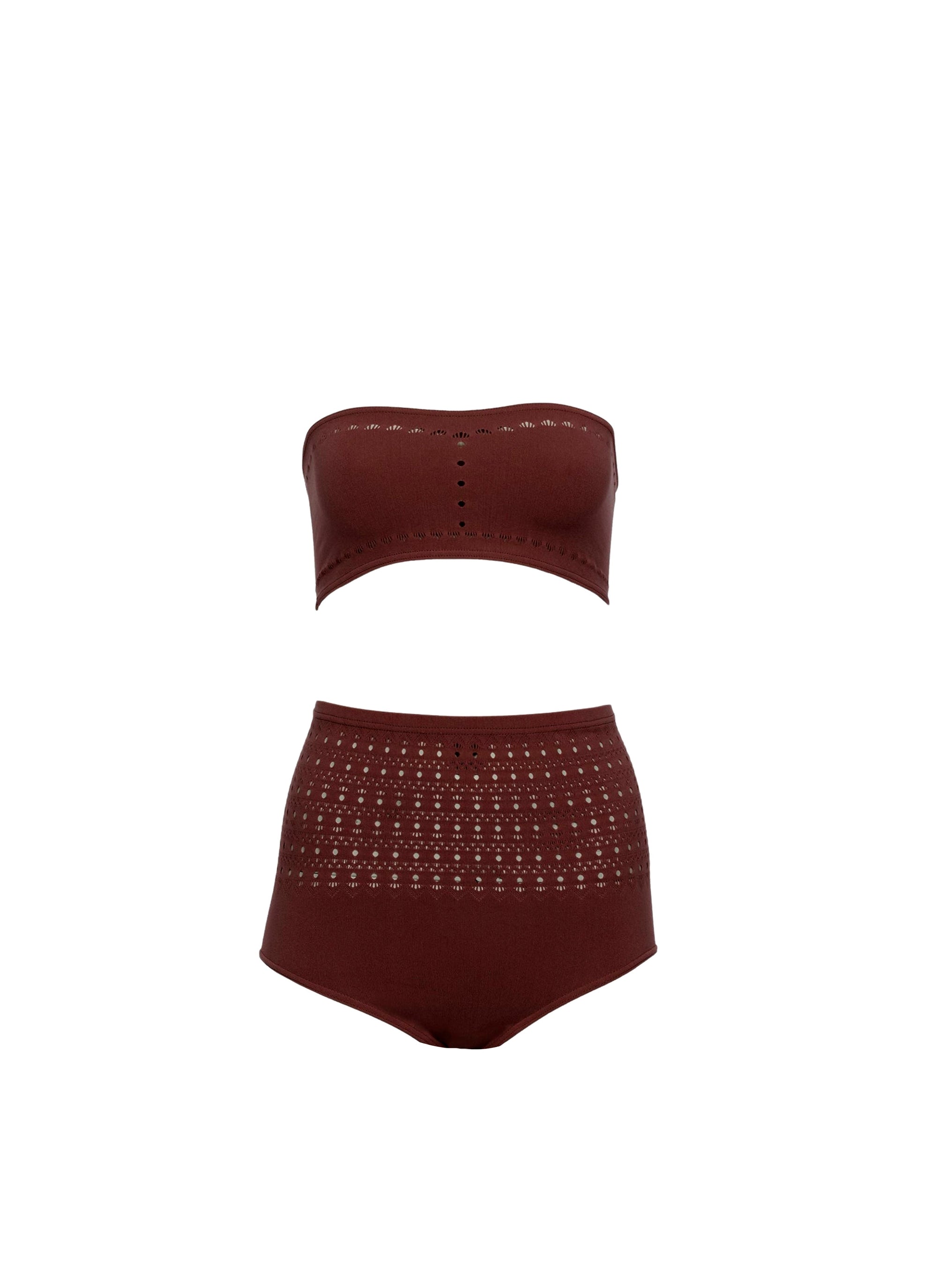 Seamless bikini swimming costume - Dark brown