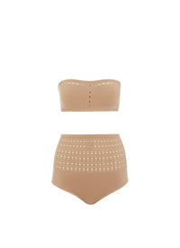 Seamless bikini swimming costume - Dark camel