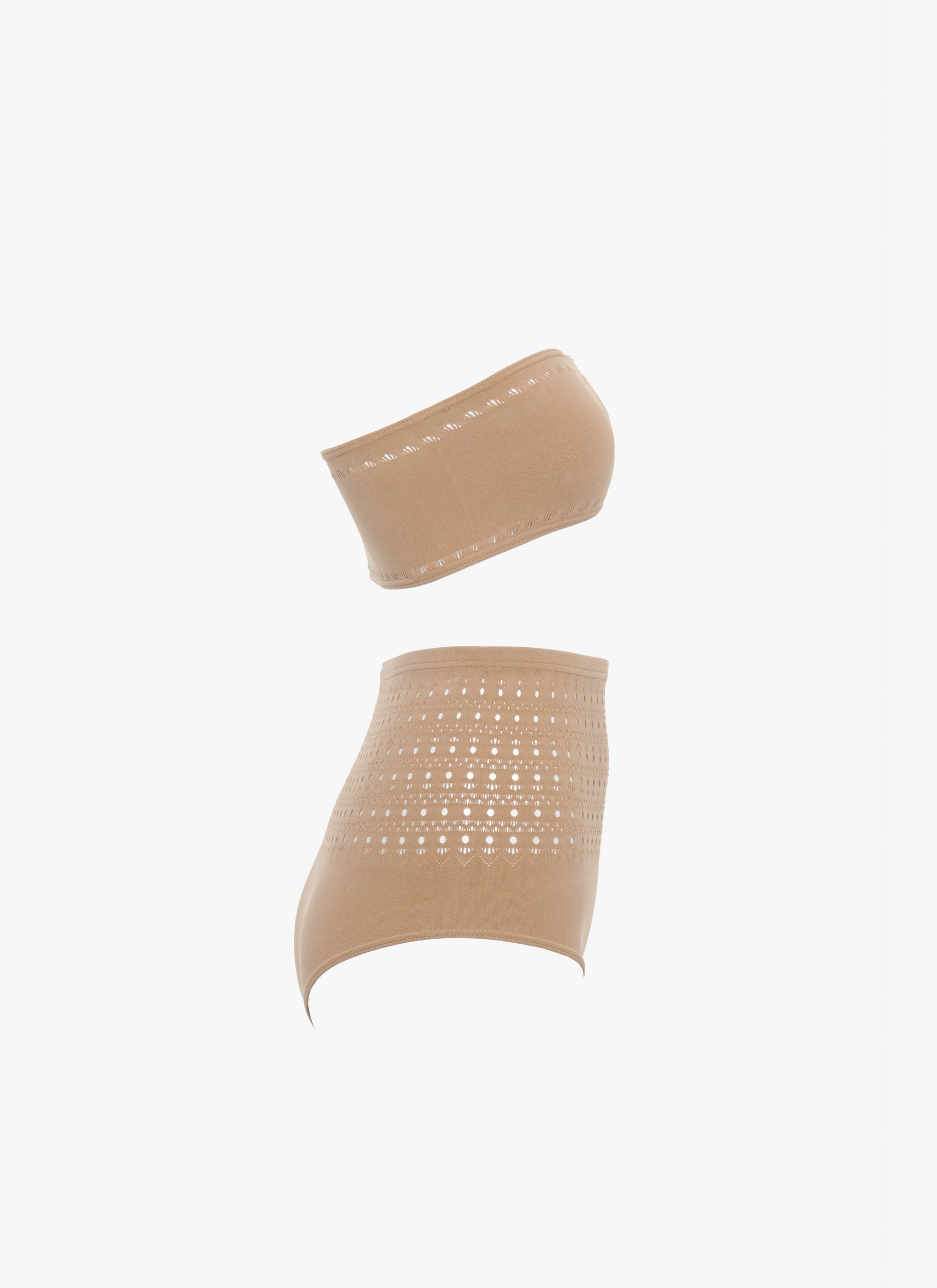 Seamless bikini swimming costume - Dark camel