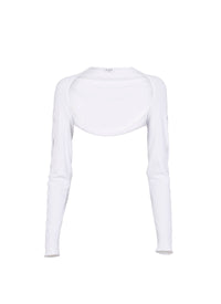 Openwork long sleeve bolero - Optic White