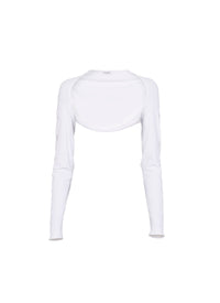 Bolero with openwork long sleeves - Optic White