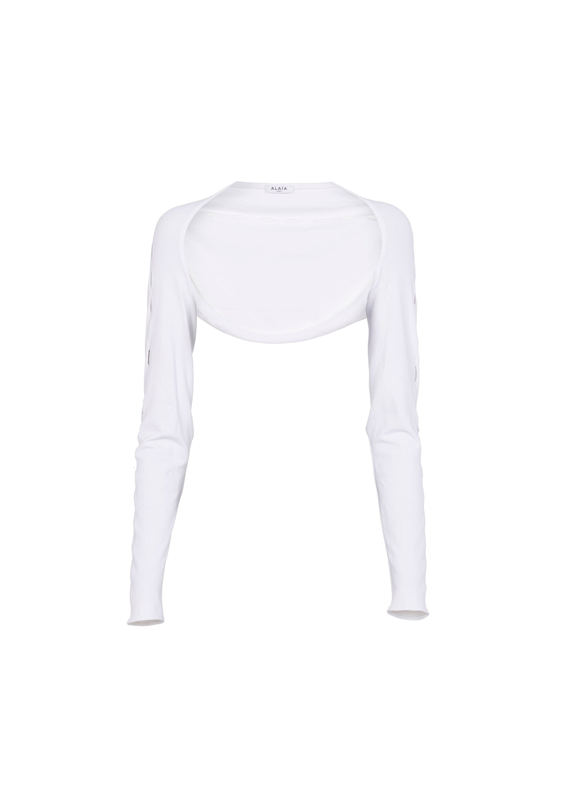 Bolero with openwork long sleeves - Optic White