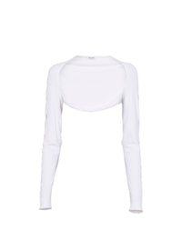 Openwork long sleeve bolero - Optic White