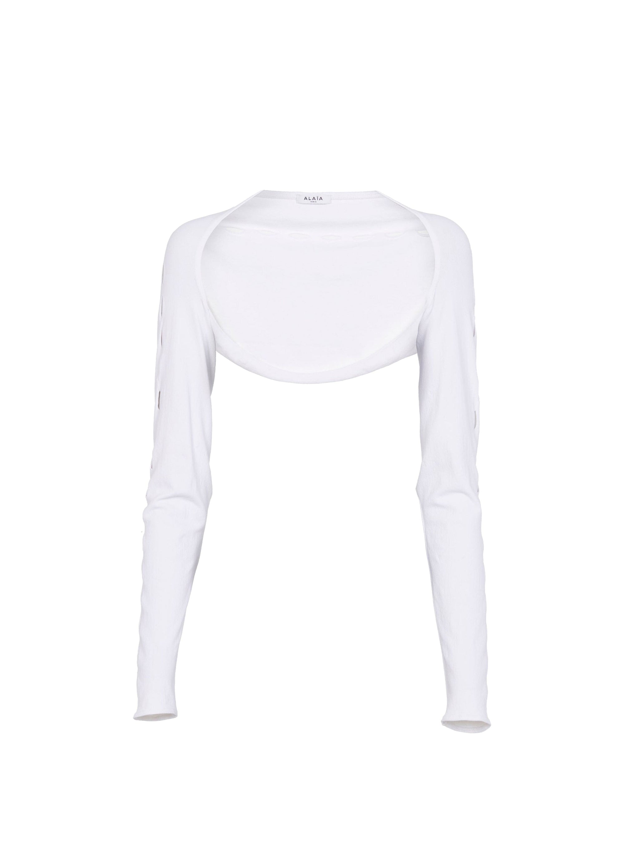 Openwork long sleeve bolero - Optic White
