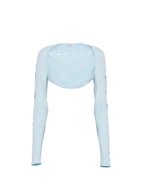 Openwork long sleeve bolero - Light Blue