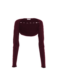 Openwork long sleeve bolero - Aubergine
