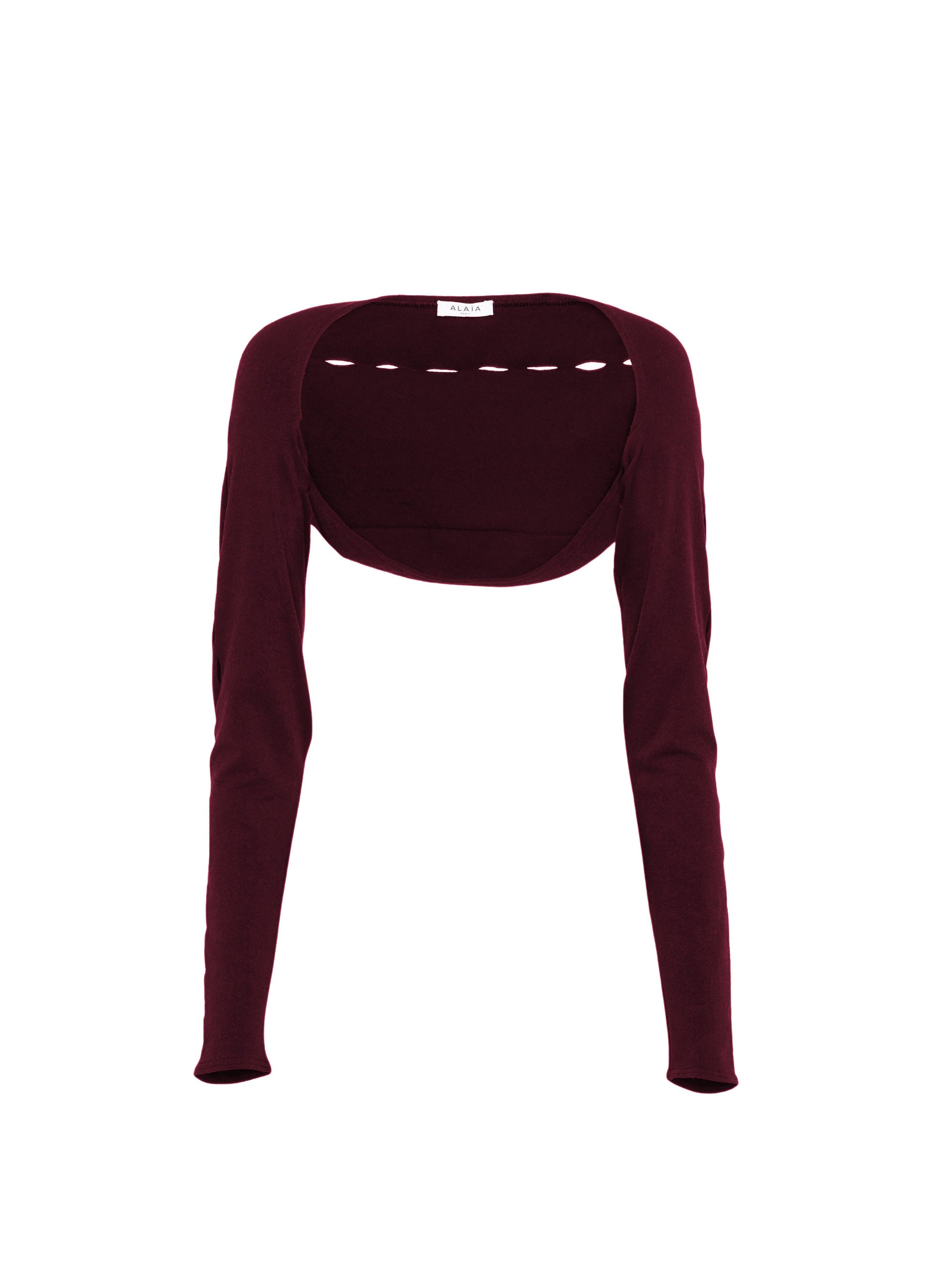 Openwork long sleeve bolero - Aubergine