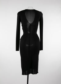 Robe regular col v - Noir