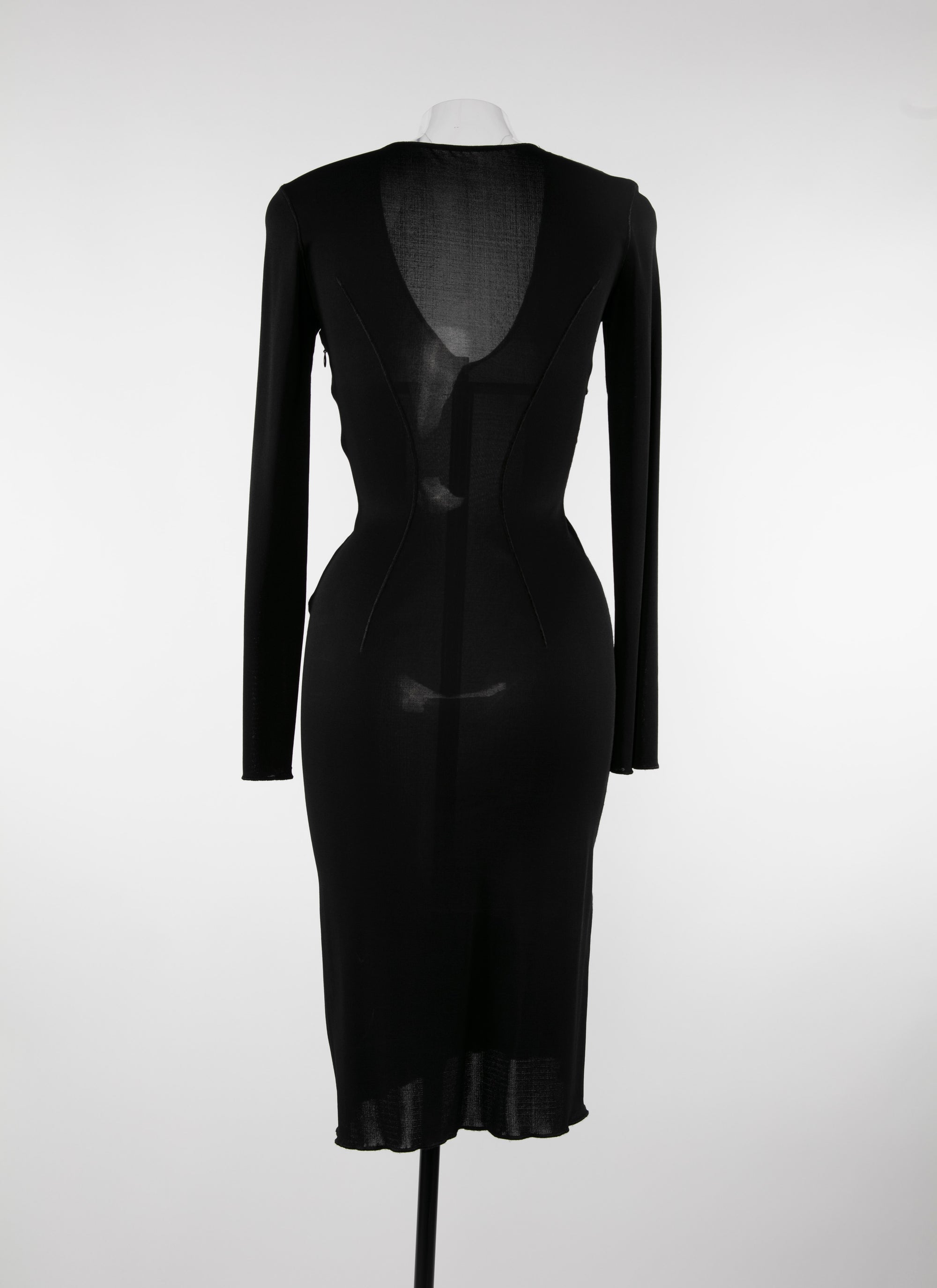 Robe regular col v - Noir
