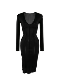 Robe regular col v - Noir