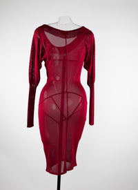 Robe regular transparente à manches longues - Rubis