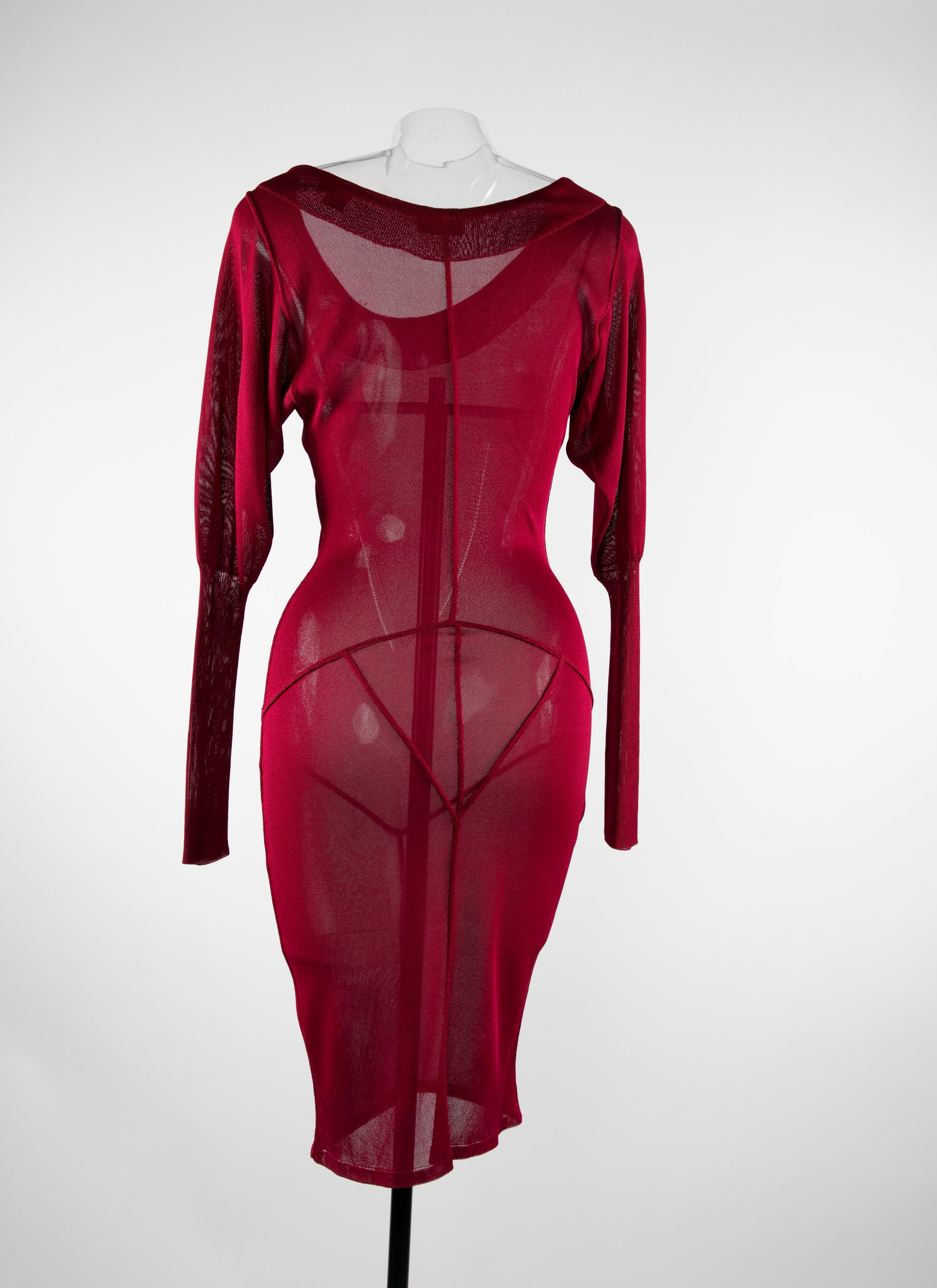 Robe regular transparente à manches longues - Rubis
