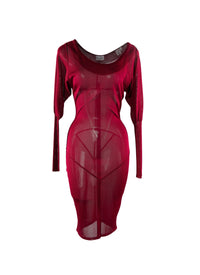Robe regular transparente à manches longues - Rubis
