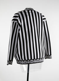 Gilet à manches longues à rayures - Noir & Blanc