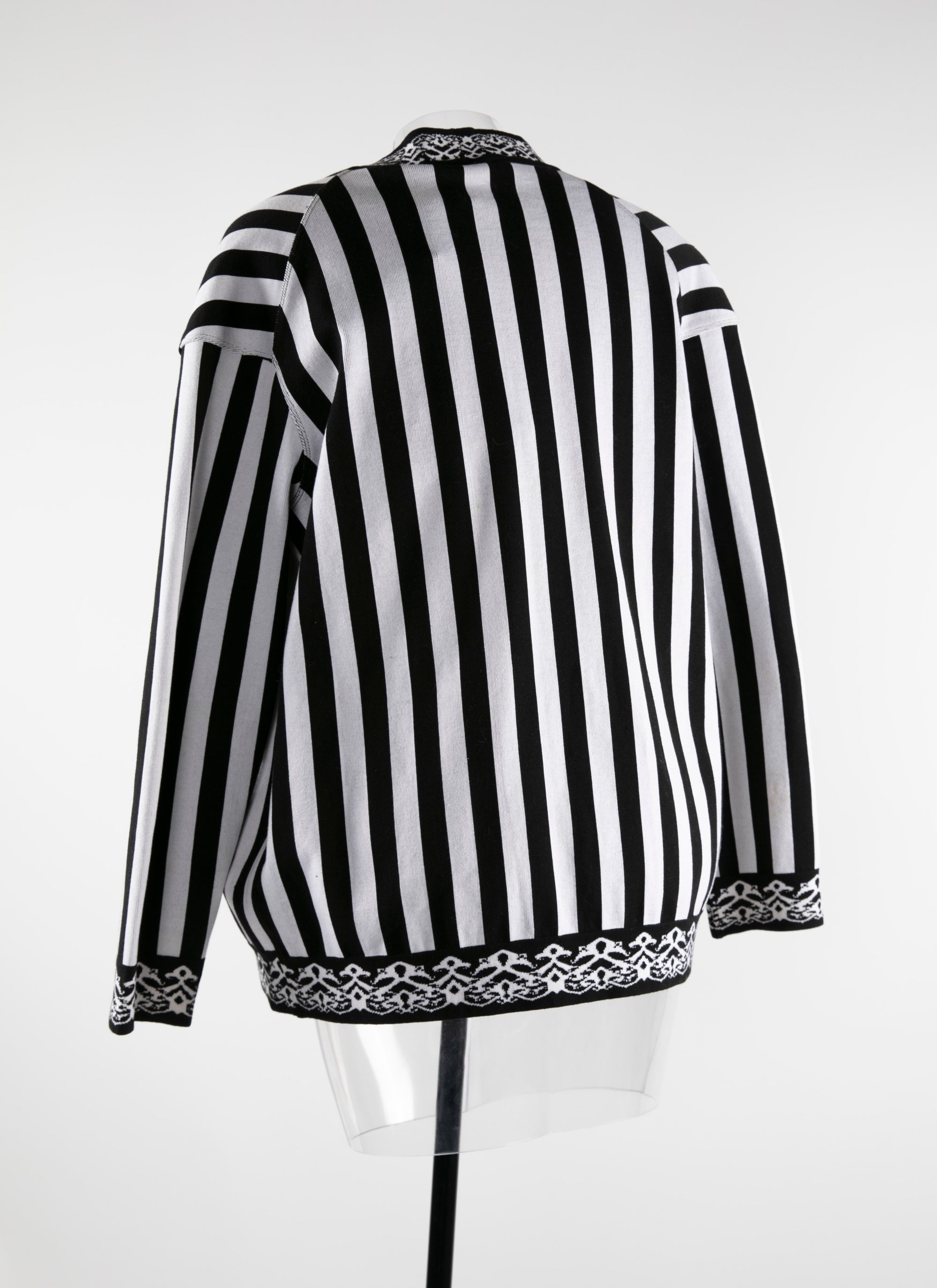Gilet à manches longues à rayures - Noir & Blanc