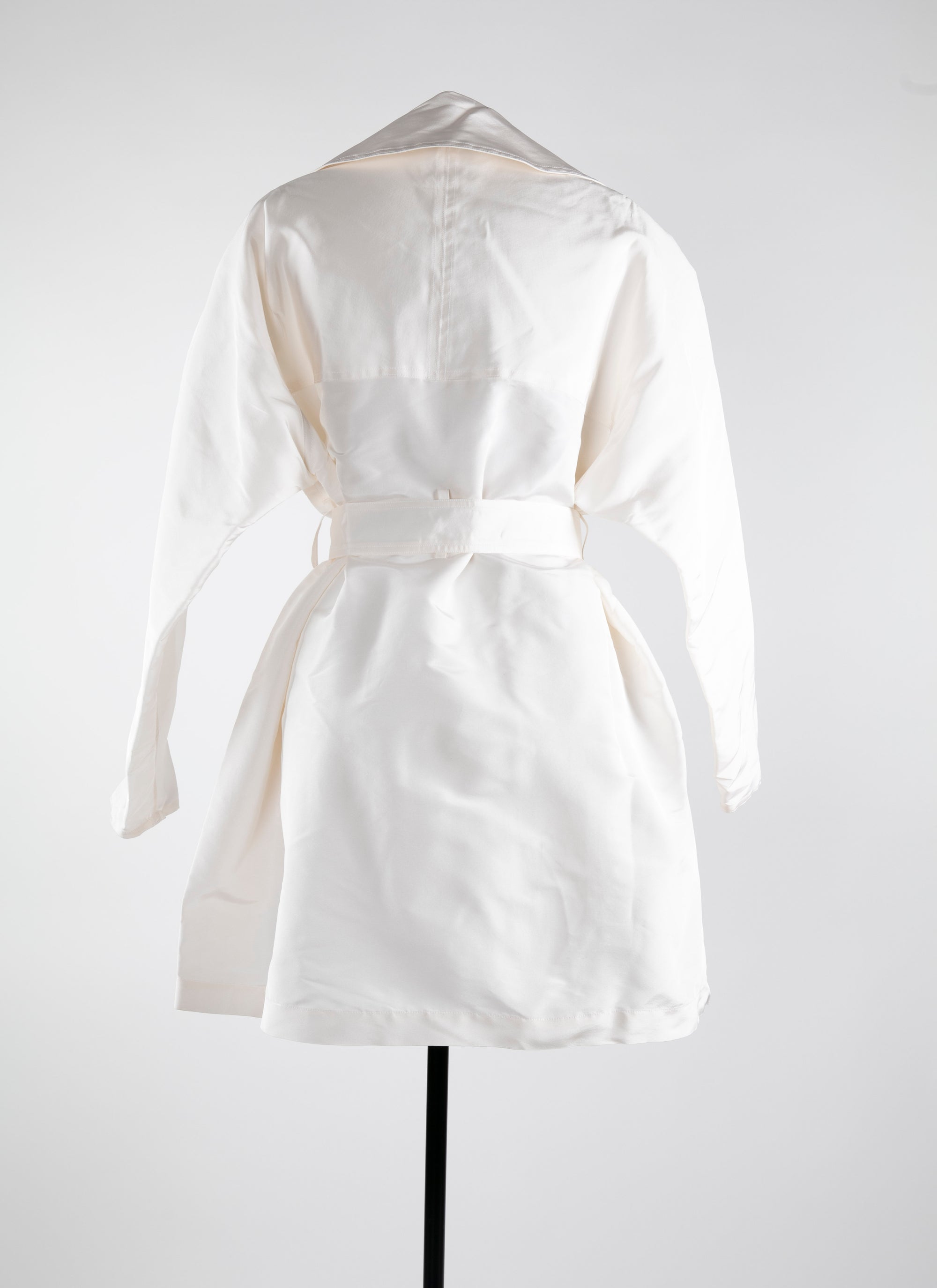 Trench oversize en soie - Blanc