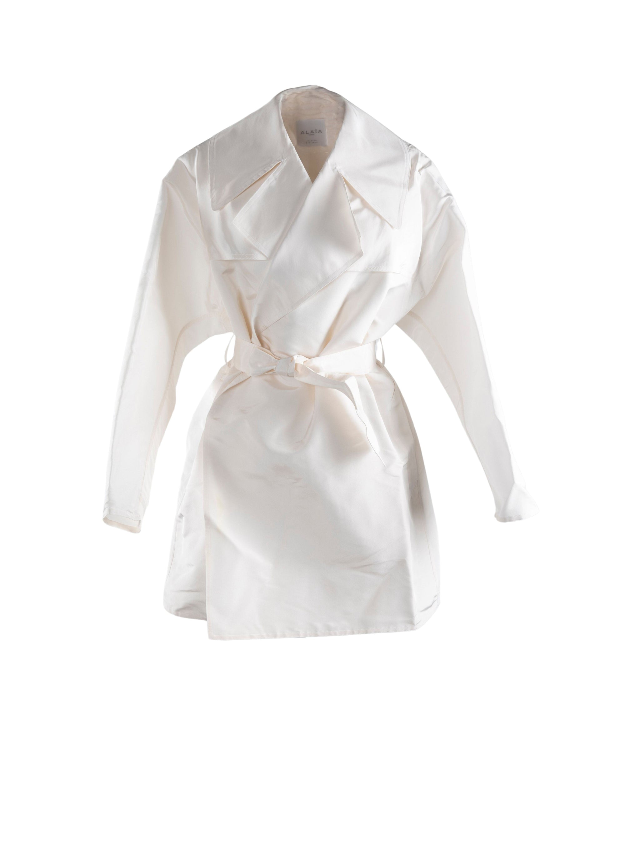 Trench oversize en soie - Blanc