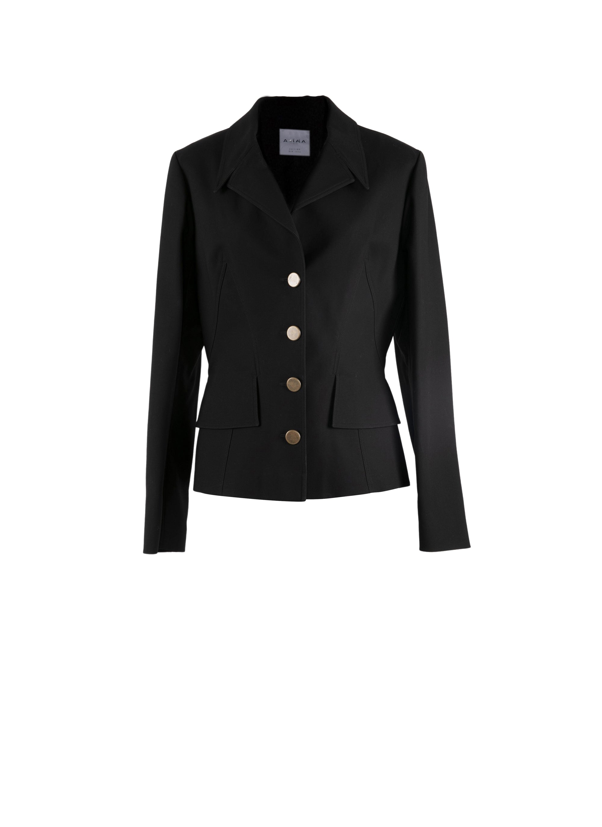 Buttoned canvas jacket - Black