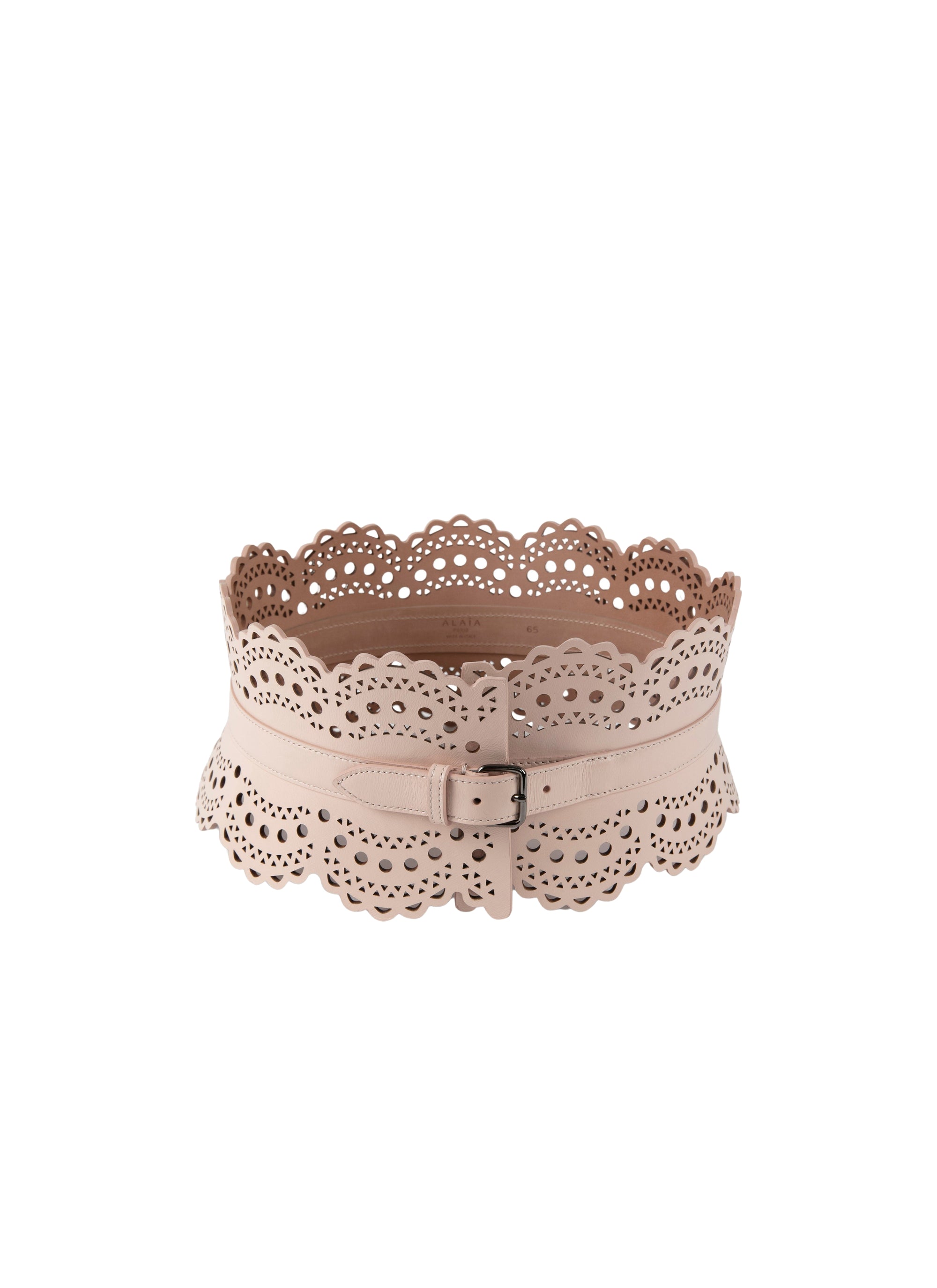 Ceinture corset ajourée en cuir - Galet