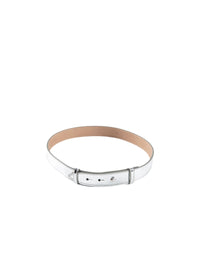 Ceinture très fine en cuir - Argenté
