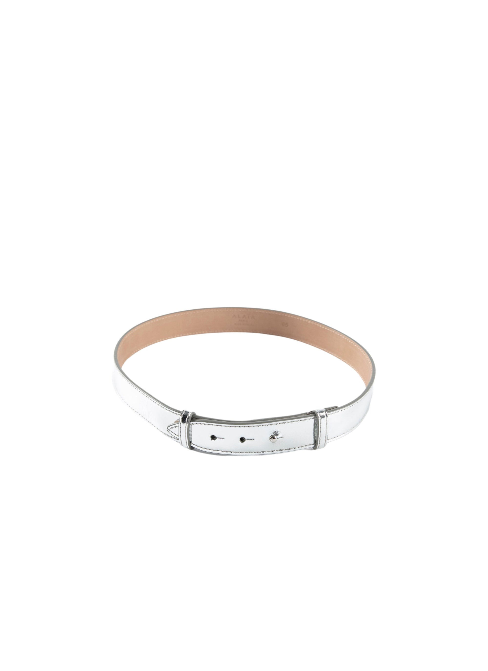 Ceinture très fine en cuir - Argenté