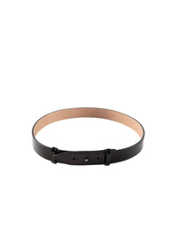 Ceinture très fine en cuir - Noir intense