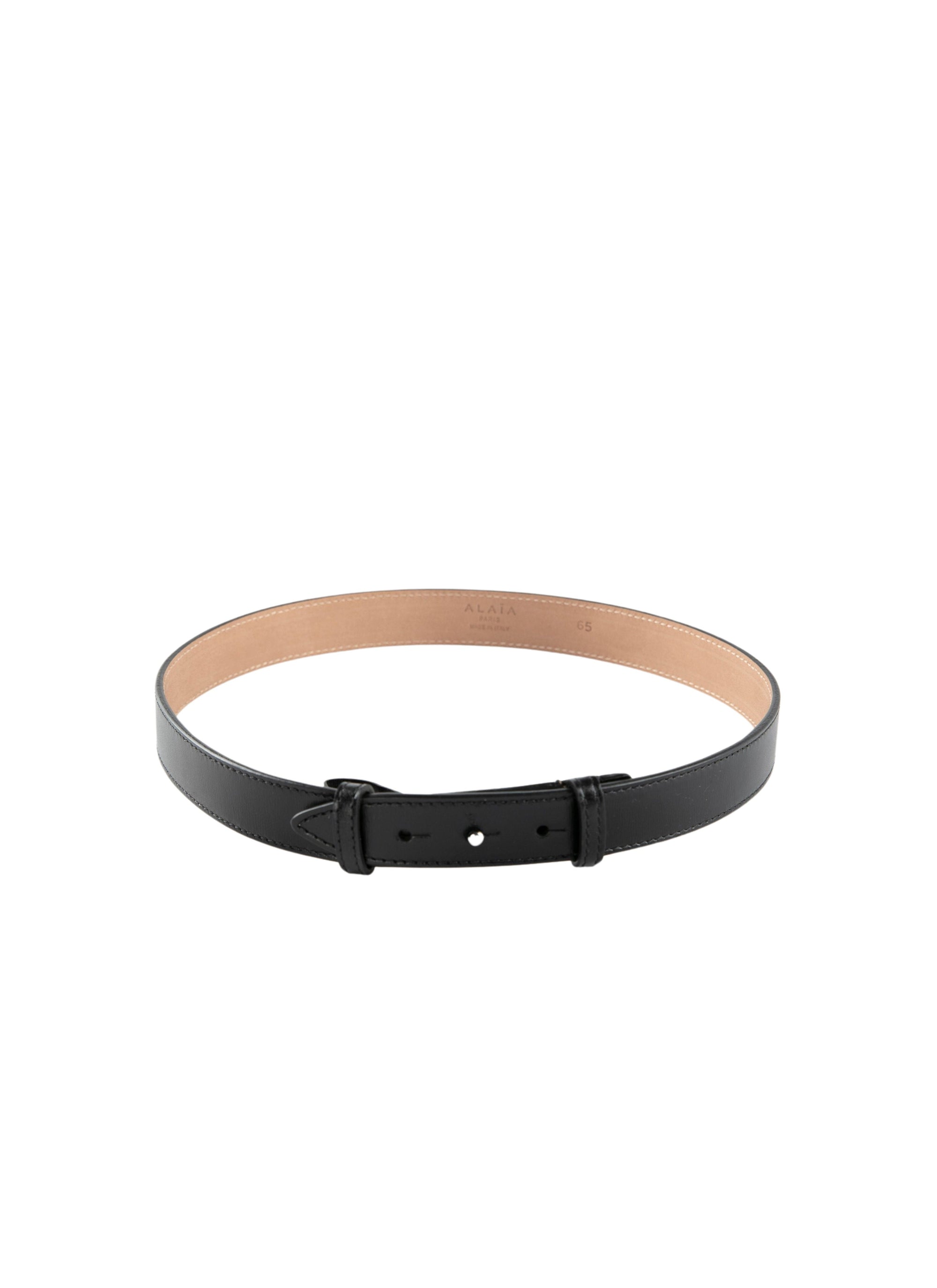 Ceinture très fine en cuir - Noir