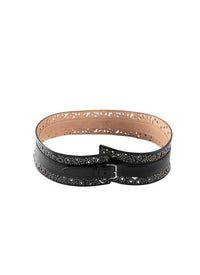 Ceinture multi clous en cuir - Noir