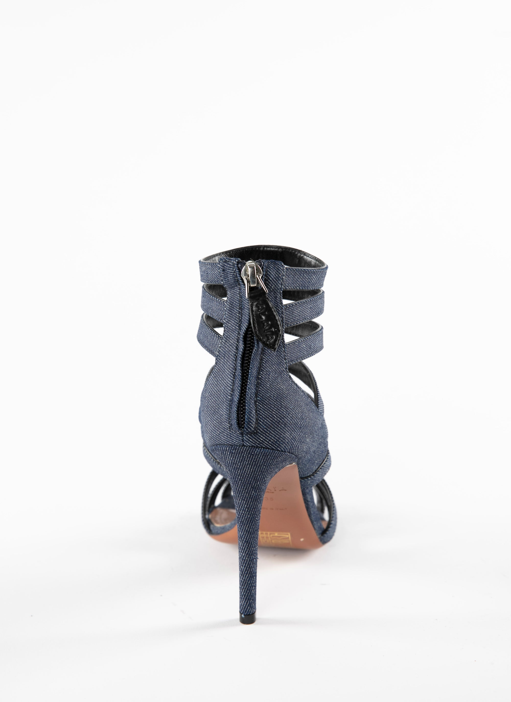 Multi-strap high heel sandals - Blue & Black